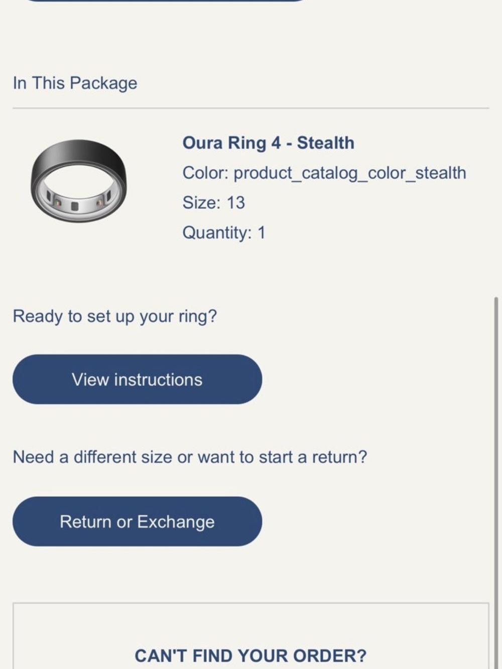 Oura Stealth Metal Ring